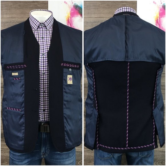 Egara Mens Blazer‎ Sport Coat Two Button Jacket Wool Size 42R Slim Casual Suits - Picture 7 of 13